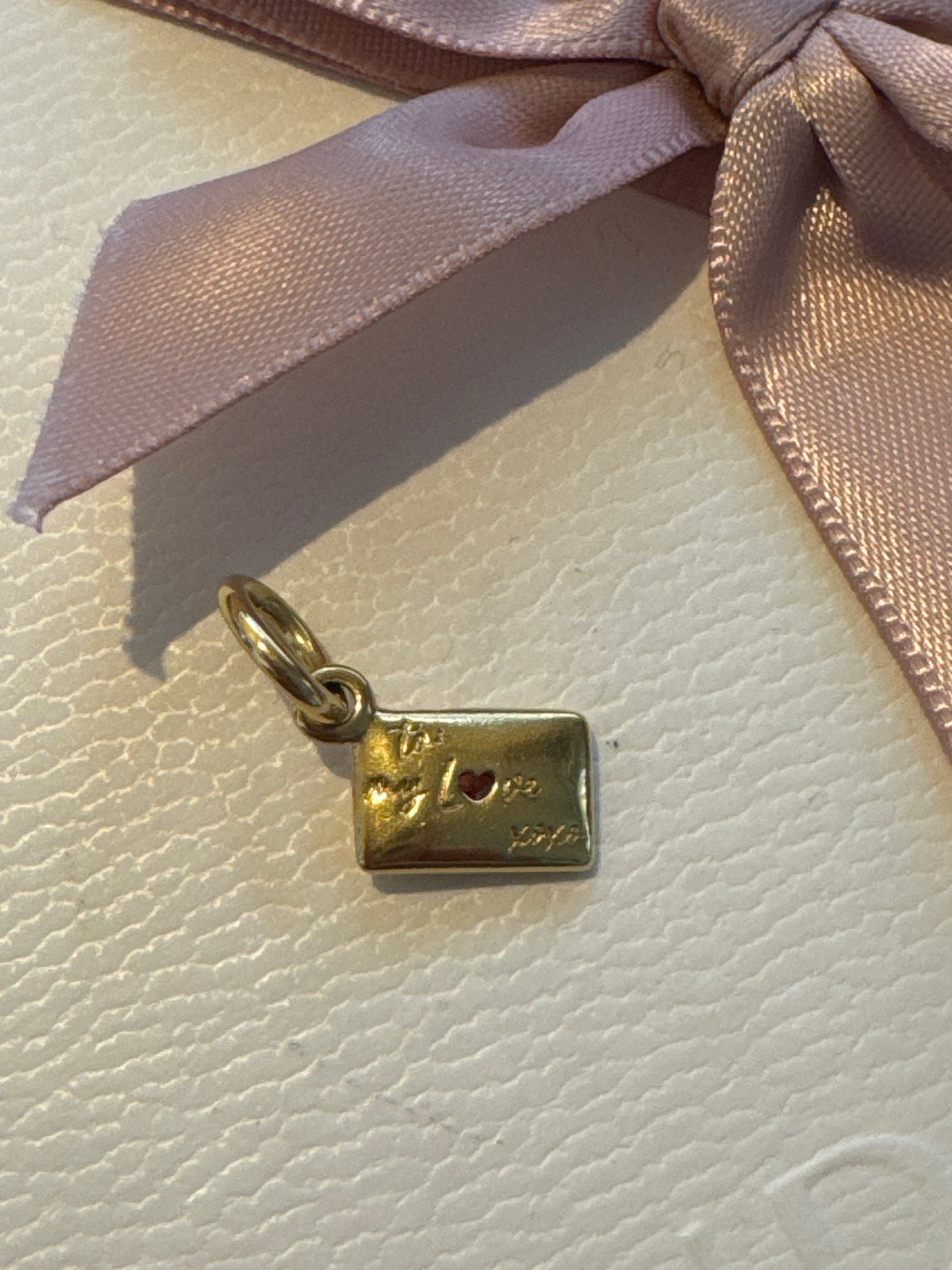 Genuine Pandora Shine Gold Plated Love Note Dangle Charm Pendant