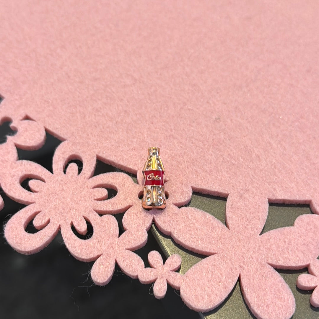 Genuine Gnoce Rose Gold Pave Coca Cola Food Charm