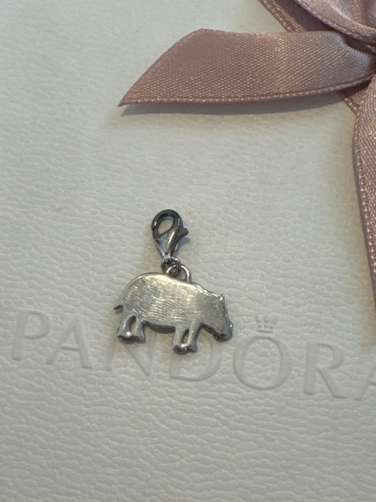 Genuine Thomas Sabo Silver Hippo Flat Dangle Charm