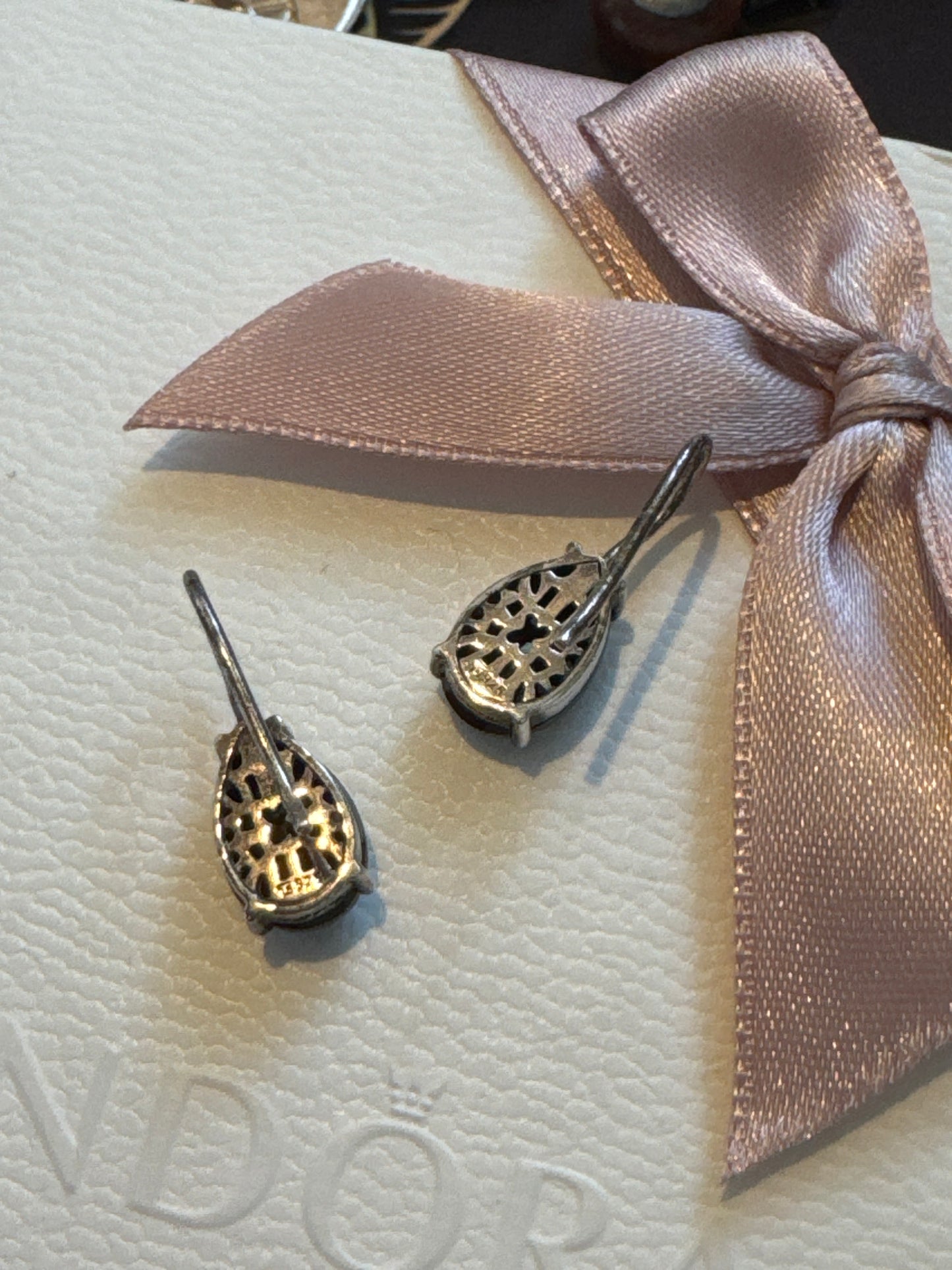 Genuine Thomas Sabo Sterling Silver Teardrop Onyx Faceted Dangle Earrings