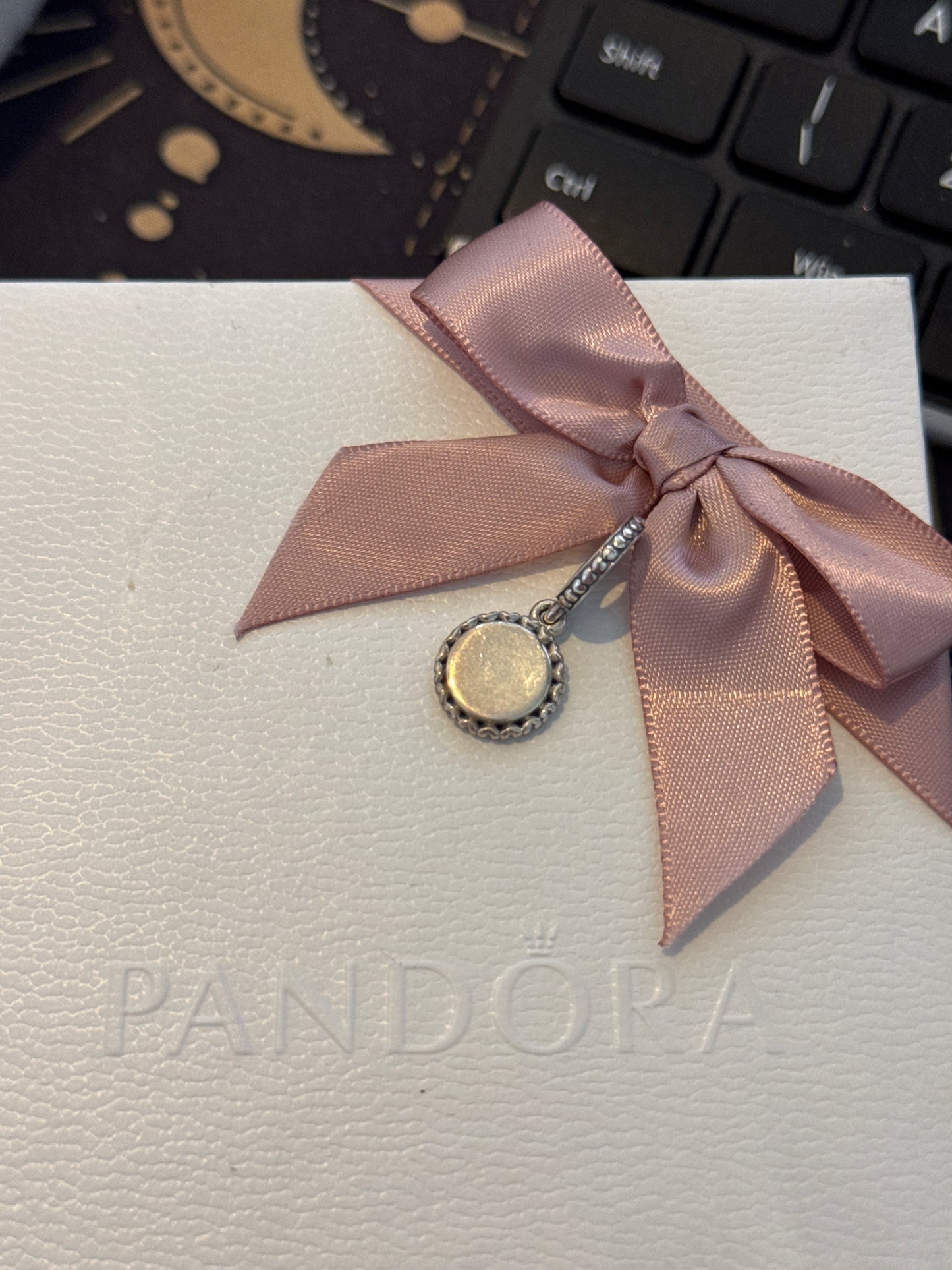 Genuine Pandora HTF Canada White Flower Orchid Enamel Dangle Charm