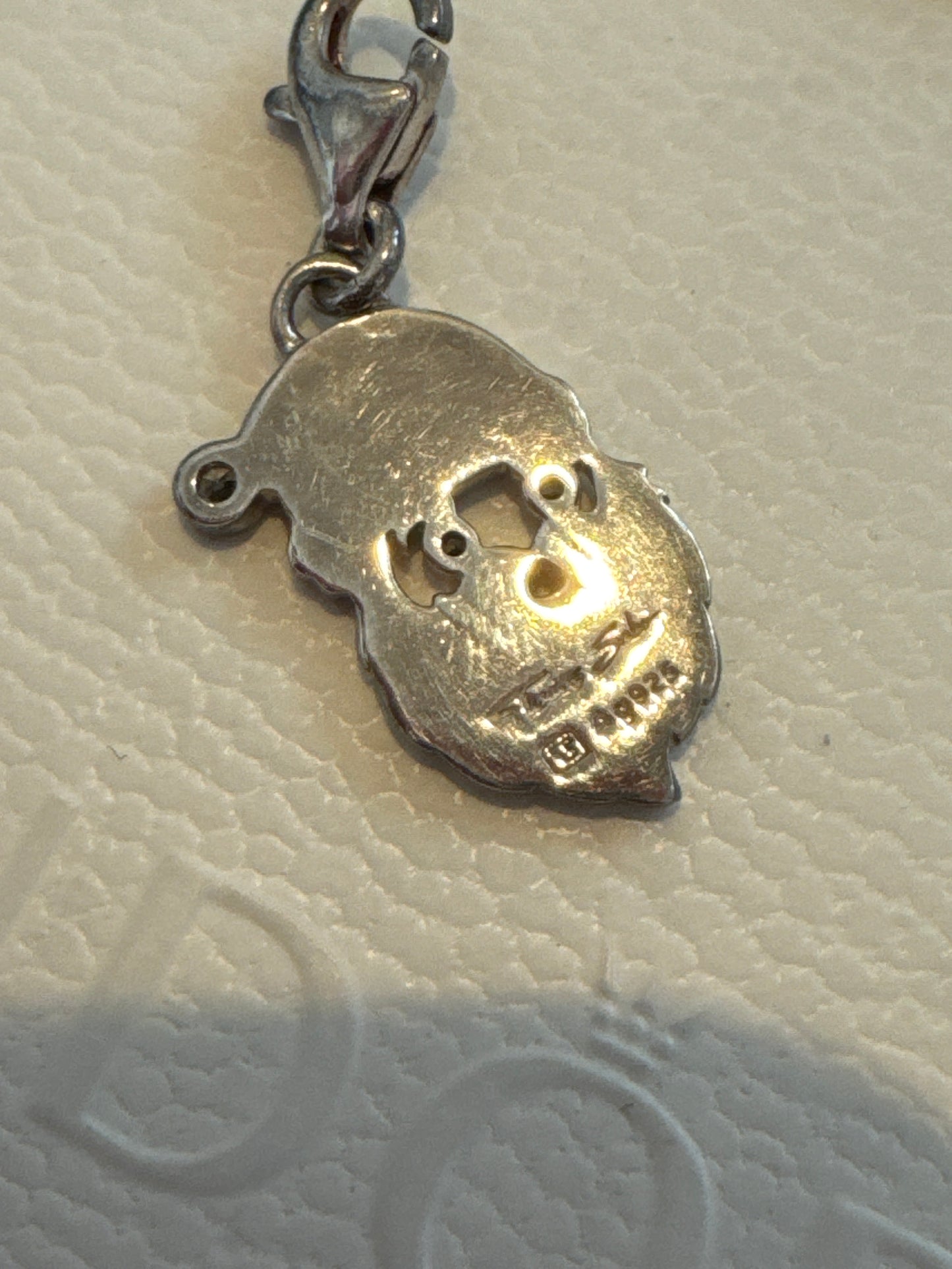 Genuine Thomas Sabo Silver Pave Santa Head Flat Dangle Charm