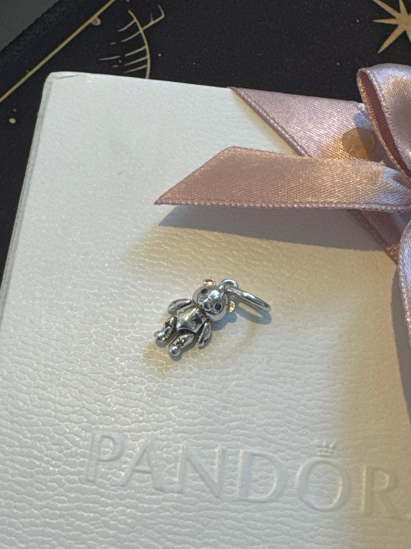 Genuine Pandora Teddy Bear Moveable Dangle Charm