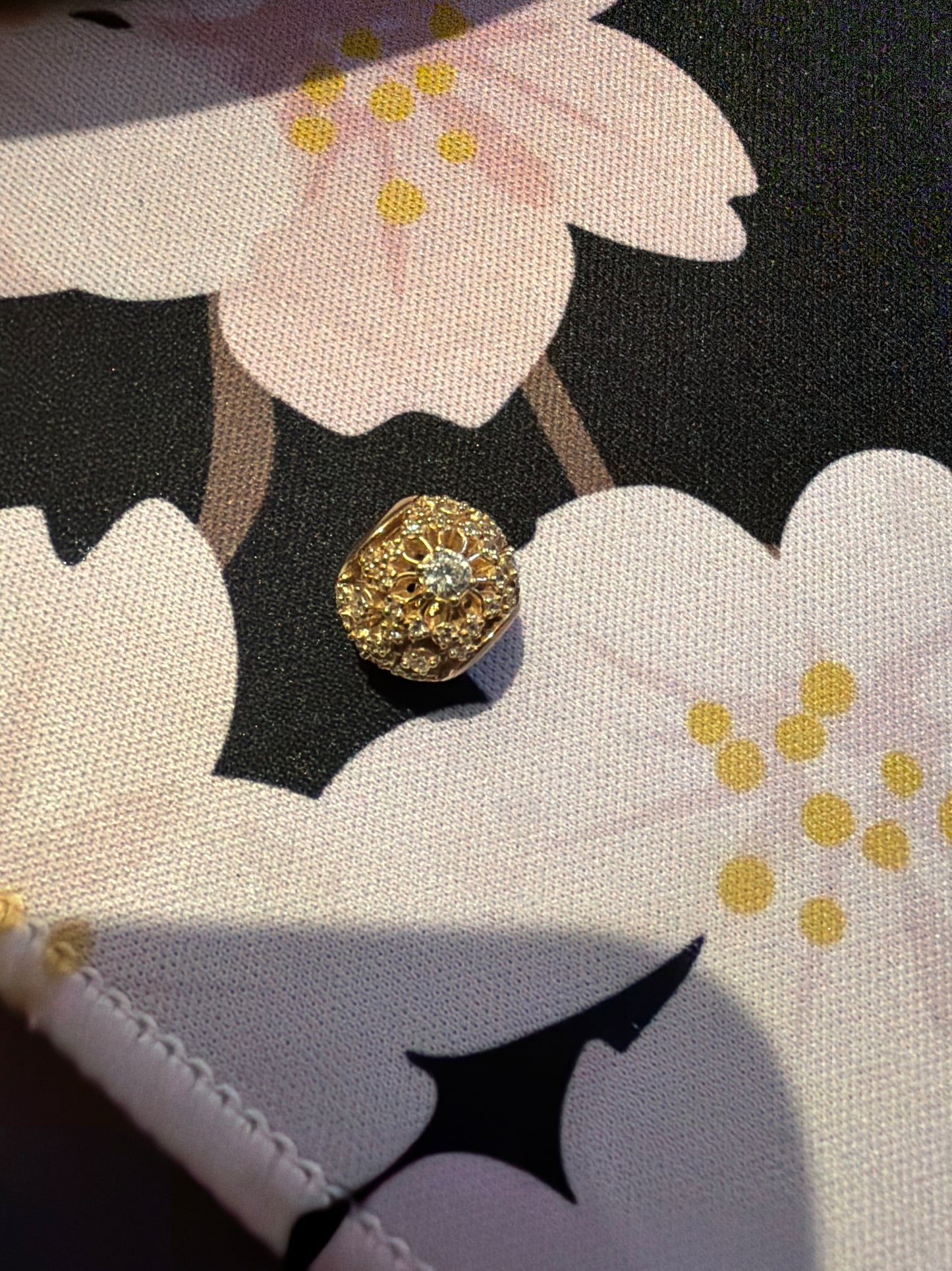 Genuine Pandora Solid Gold 14ct Inner Radiance Clear Cz Charm