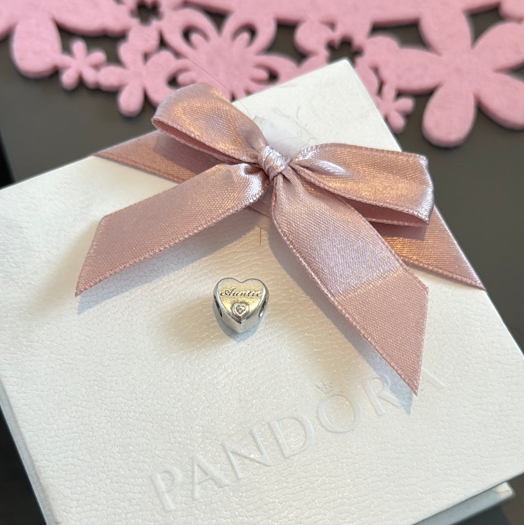 Genuine Pandora Cz Auntie Charm Heart