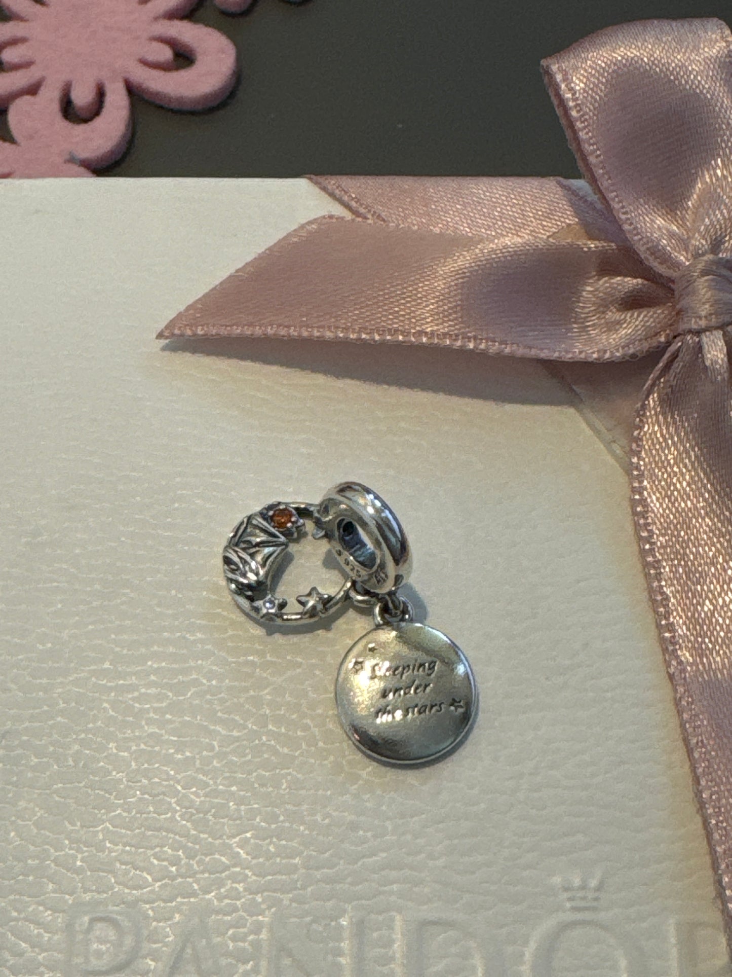 Genuine Pandora Camping Night Sky Double Dangle Charm