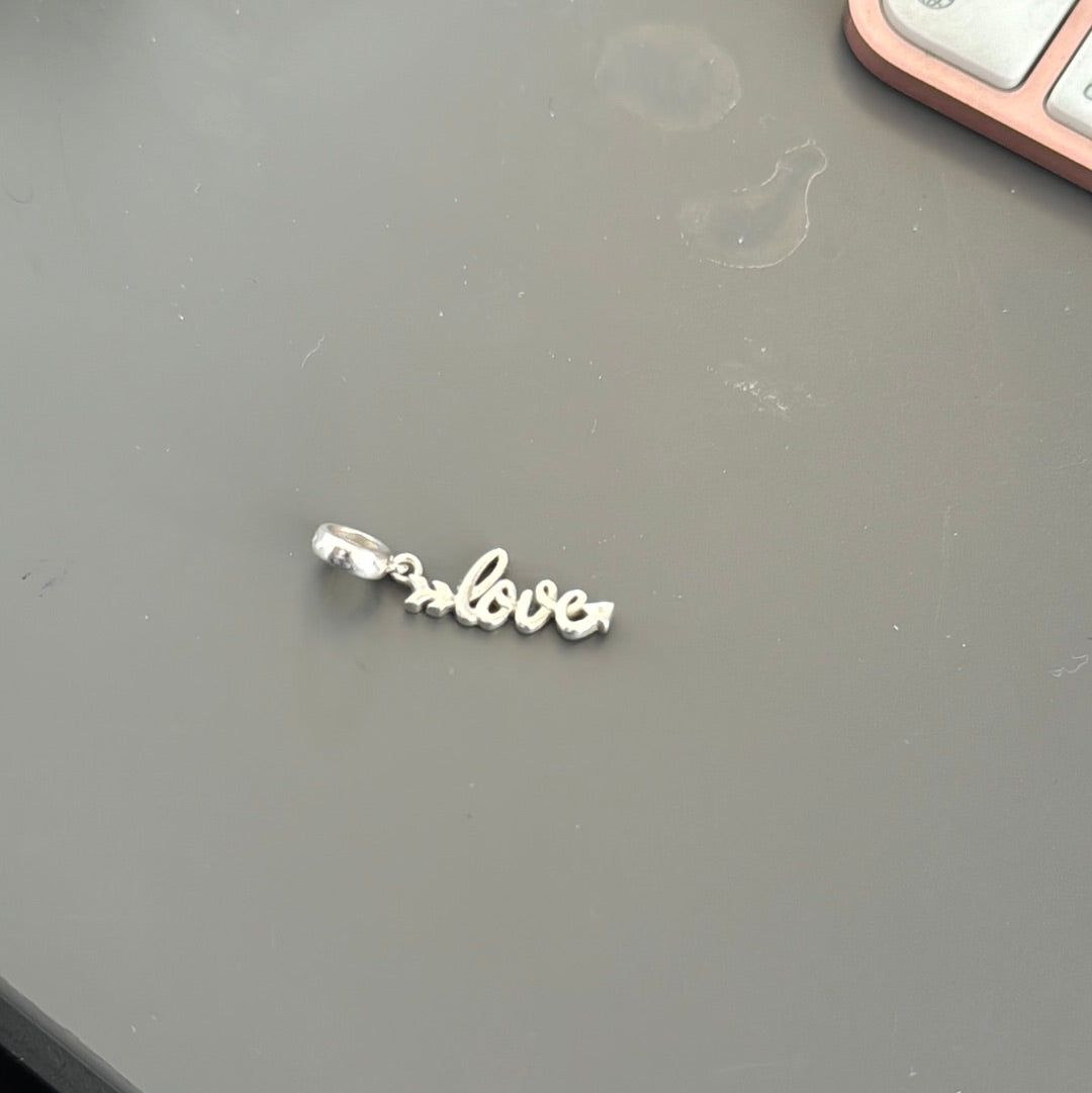 Genuine Chamilia Love Word With Arrow Dangle Charm