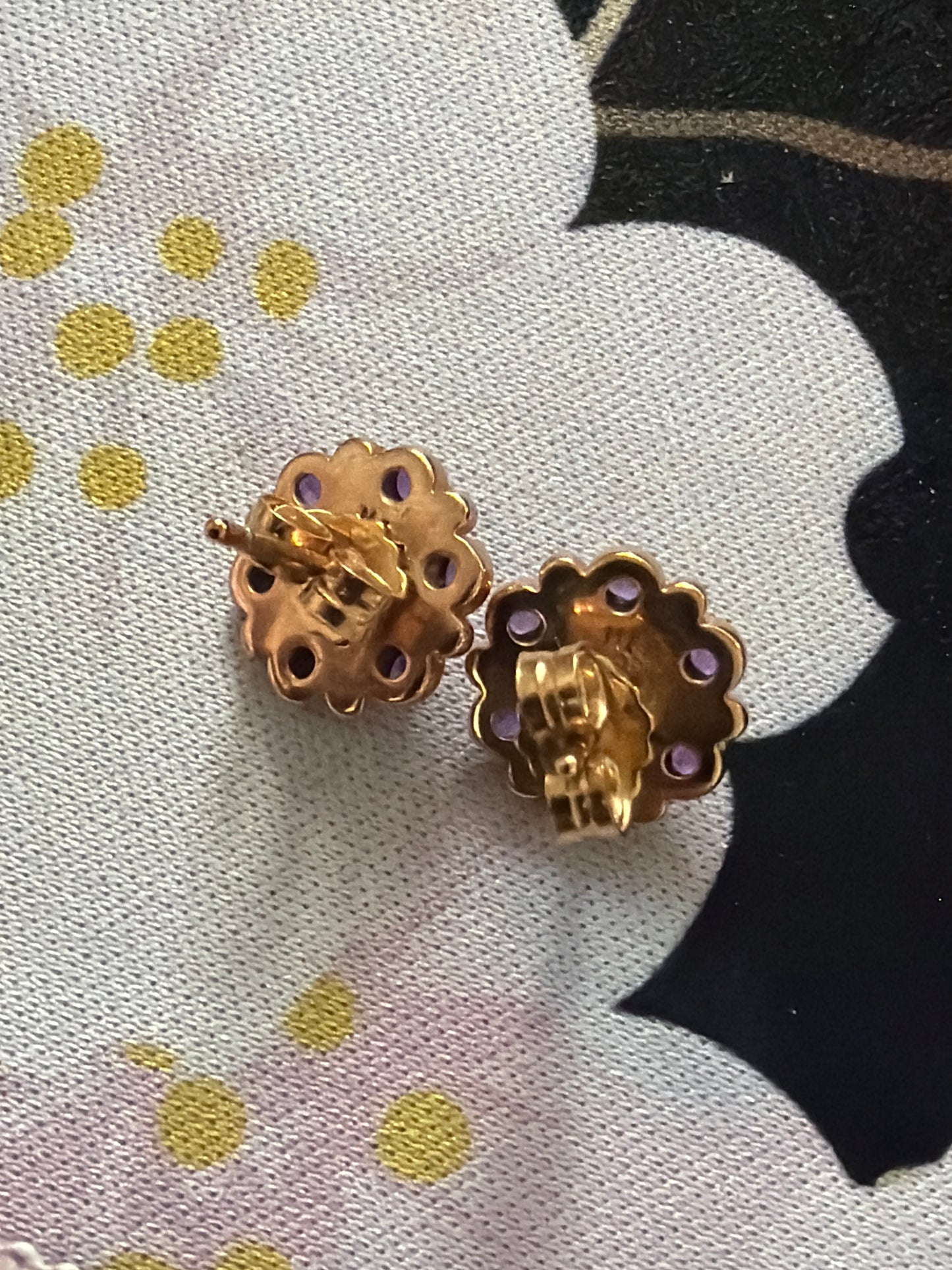 Genuine Pandora Rose Gold Heraldic Charm Pink Stoned Earrings