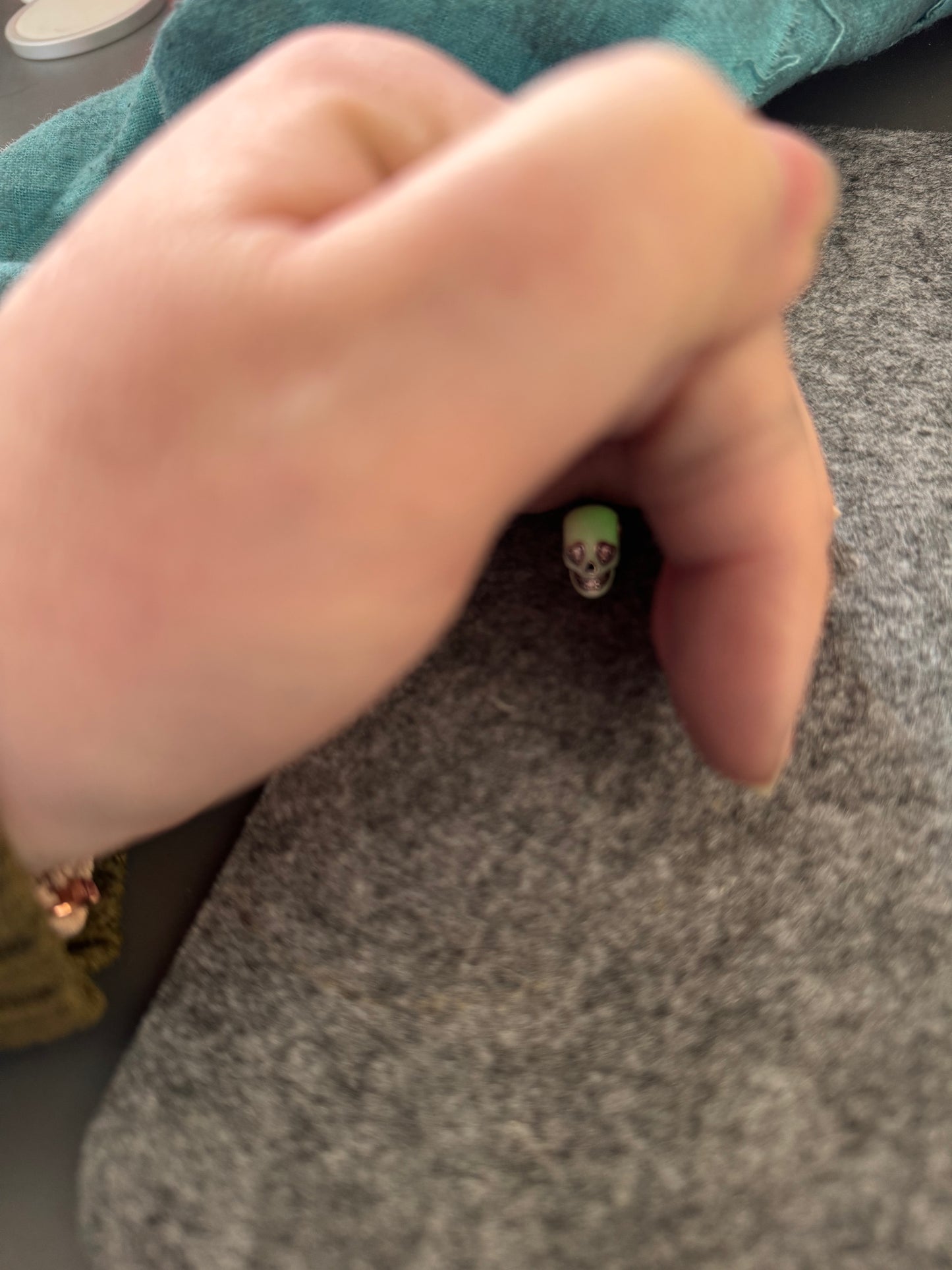 Genuine Pandora Glow in the Dark Pave Skull Charm
