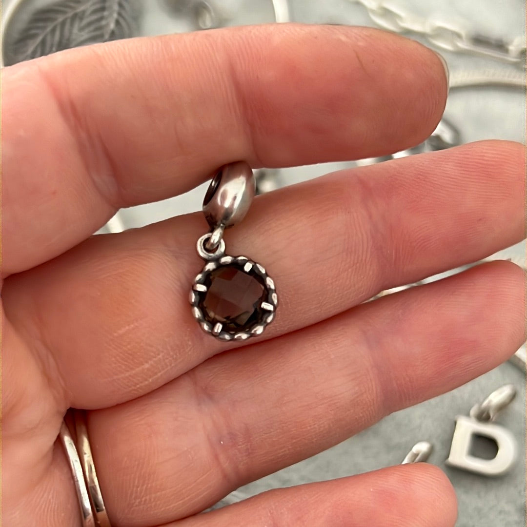 Genuine Pandora Smoky Topaz Quartz Autumn Breeze Charm Dangle