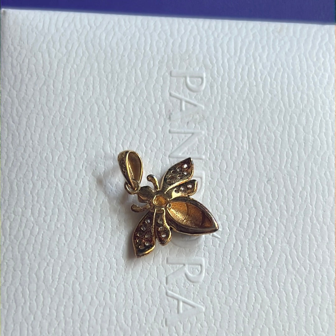 Sterling Silver Bumble Bee Dangle Necklace Charm