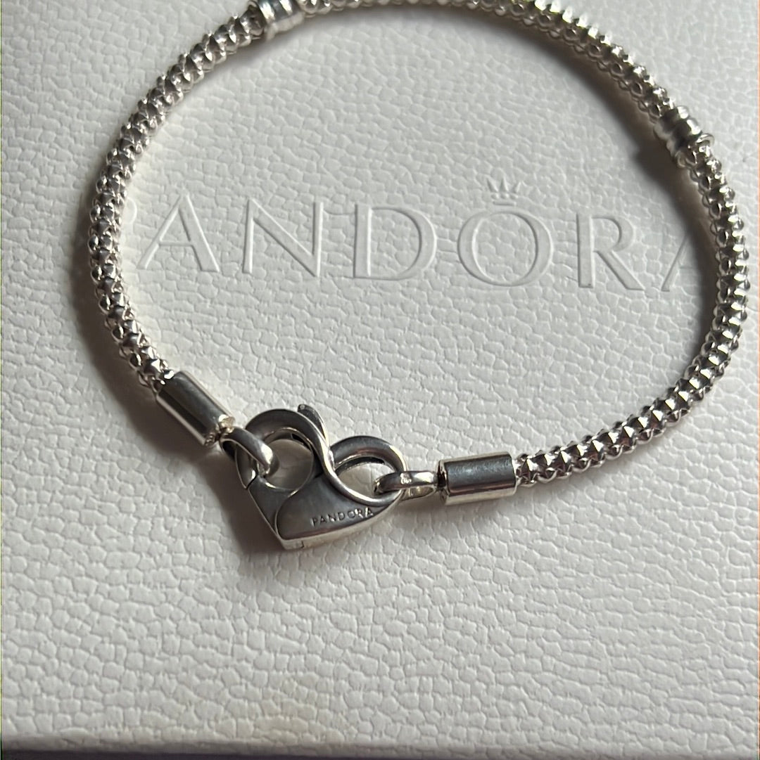 Genuine Pandora New Style Studded Chain Heart Clasp 23cm