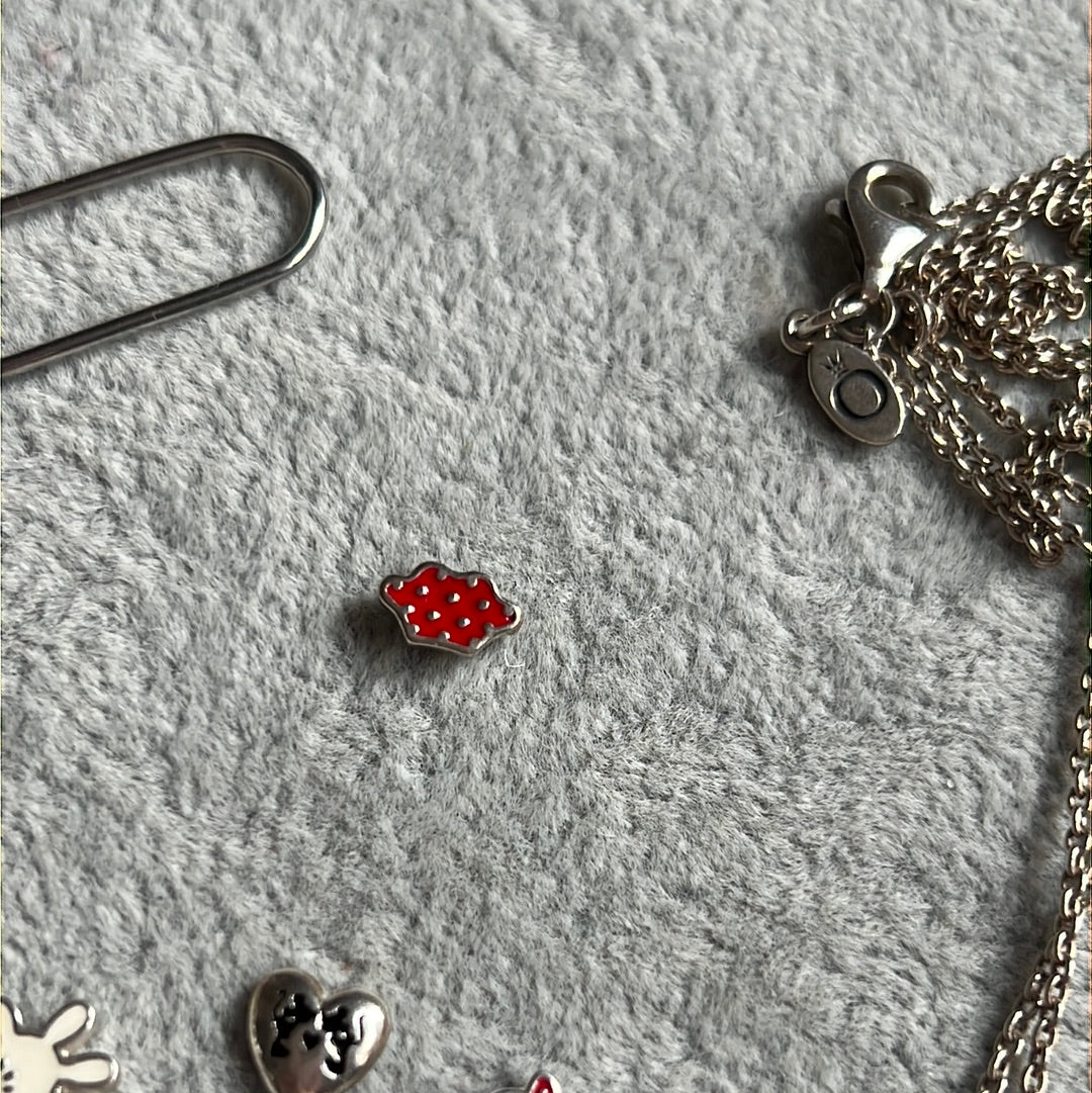 Genuine Pandora Petite Disney Minnie Kiss Lips Enamel Memory Locket Charm