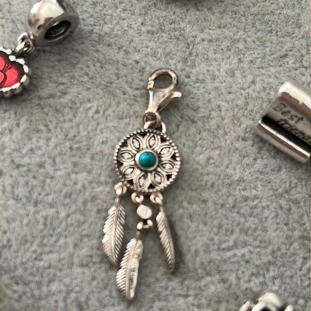 Genuine Thomas Sabo Dream Dreamcatcher Teal Dangle Clip Charm