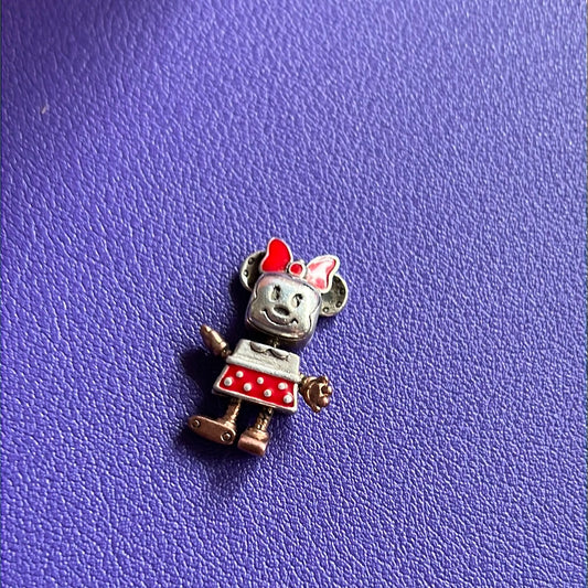 Genuine Pandora Disney Enamel Mnnie Mouse With Rose Gold Features Robot Dangle Charm