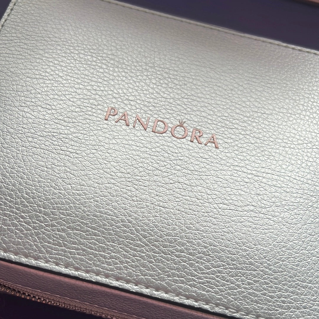 Genuine Pandora Small Sized Silver Jewellery Box With Travel items