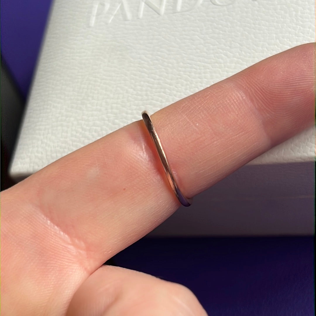 Genuine Pandora Rose Gold Pave Purple Pansy Flower Ring Size 58