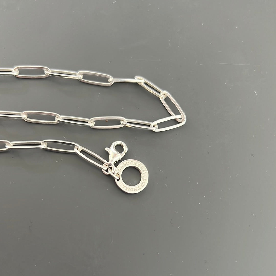 Genuine Thomas Sabo Link Paperclip Necklace 45cm Adjustable