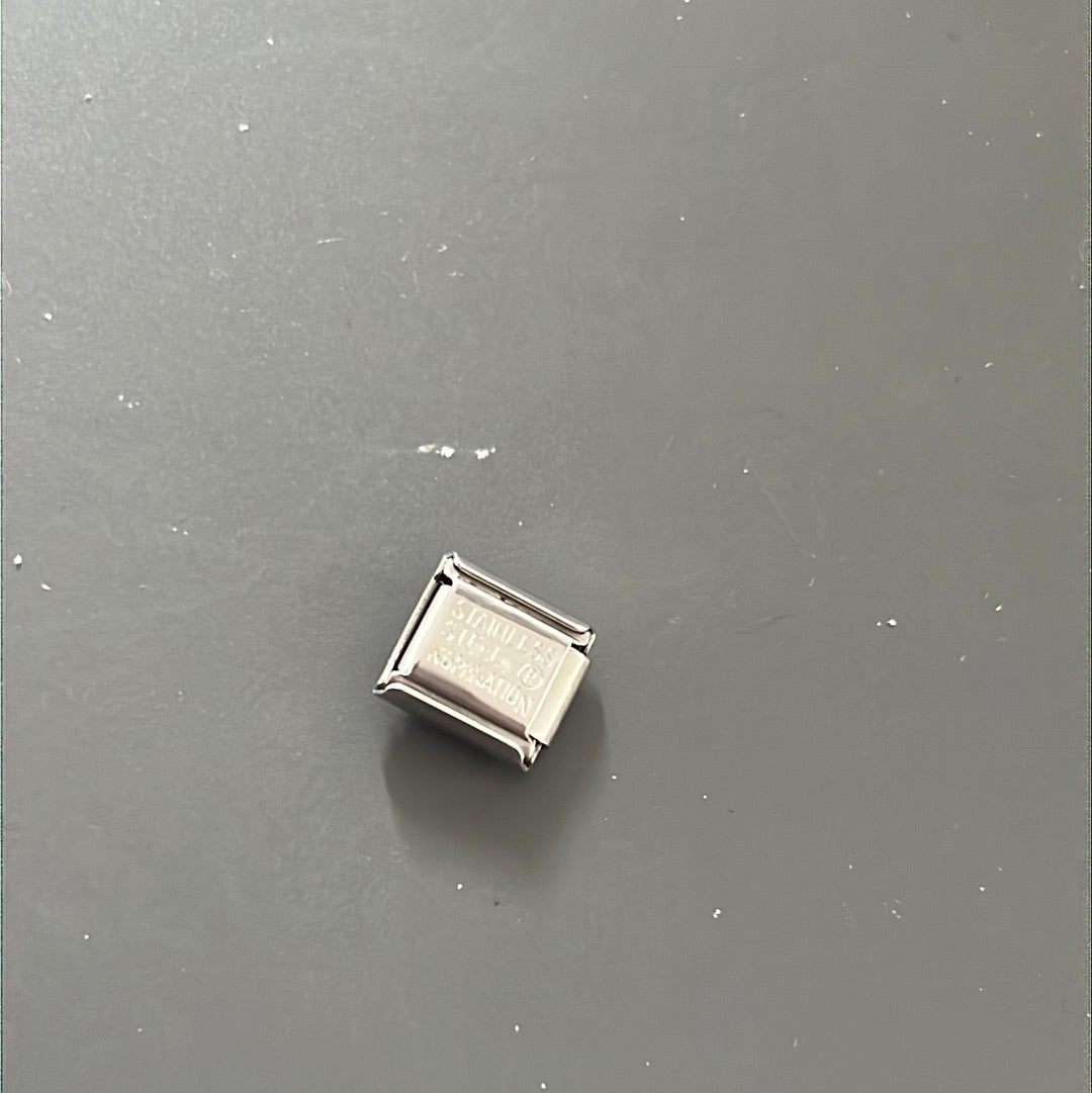Genuine Nomination Silver Link Charm Christmas Heart Santa Hat