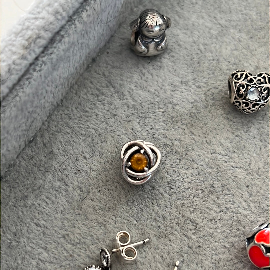 Genuine Pandora November Golden Yellow Orange Birthstone Birthstone New Style Eternity