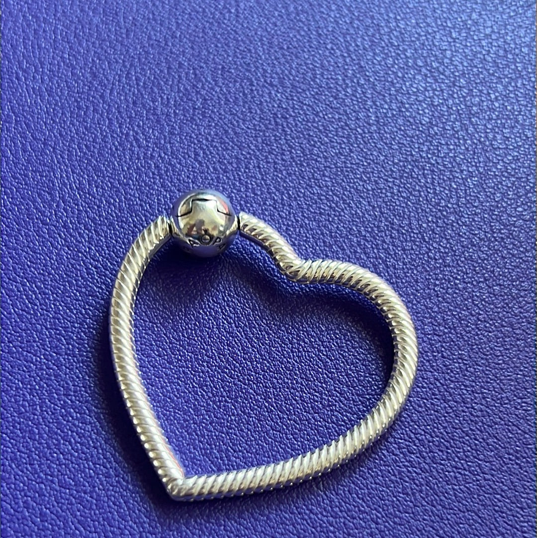 Genuine Pandora Heart Shaped O Charm Carrier Pendant