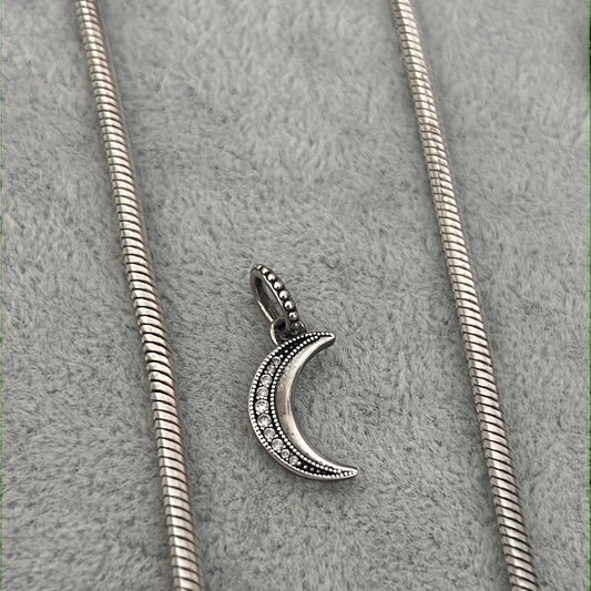 Genuine Pandora Pave Moon Crescent Pendant Charm