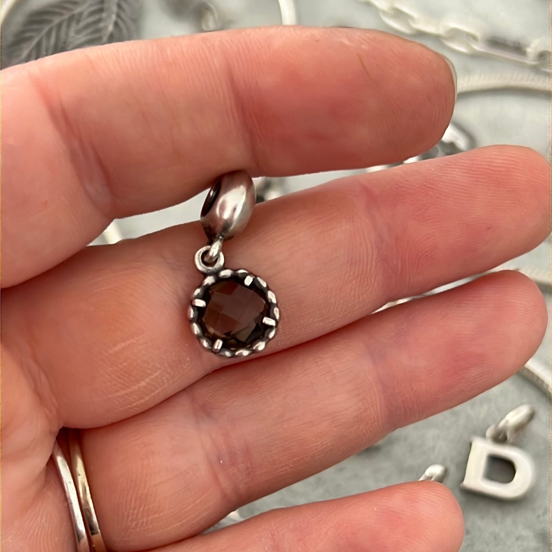 Genuine Pandora Smoky Topaz Quartz Autumn Breeze Charm Dangle