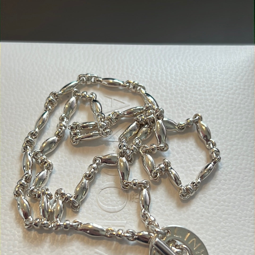 Genuine Links of London T-Bar Clasp Rice Chain Necklace 40cm Short