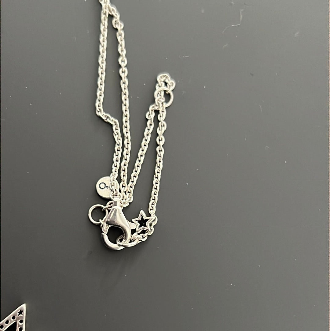 Genuine Pandora Asymmetrical Star in a Star Collier Necklace 45cm