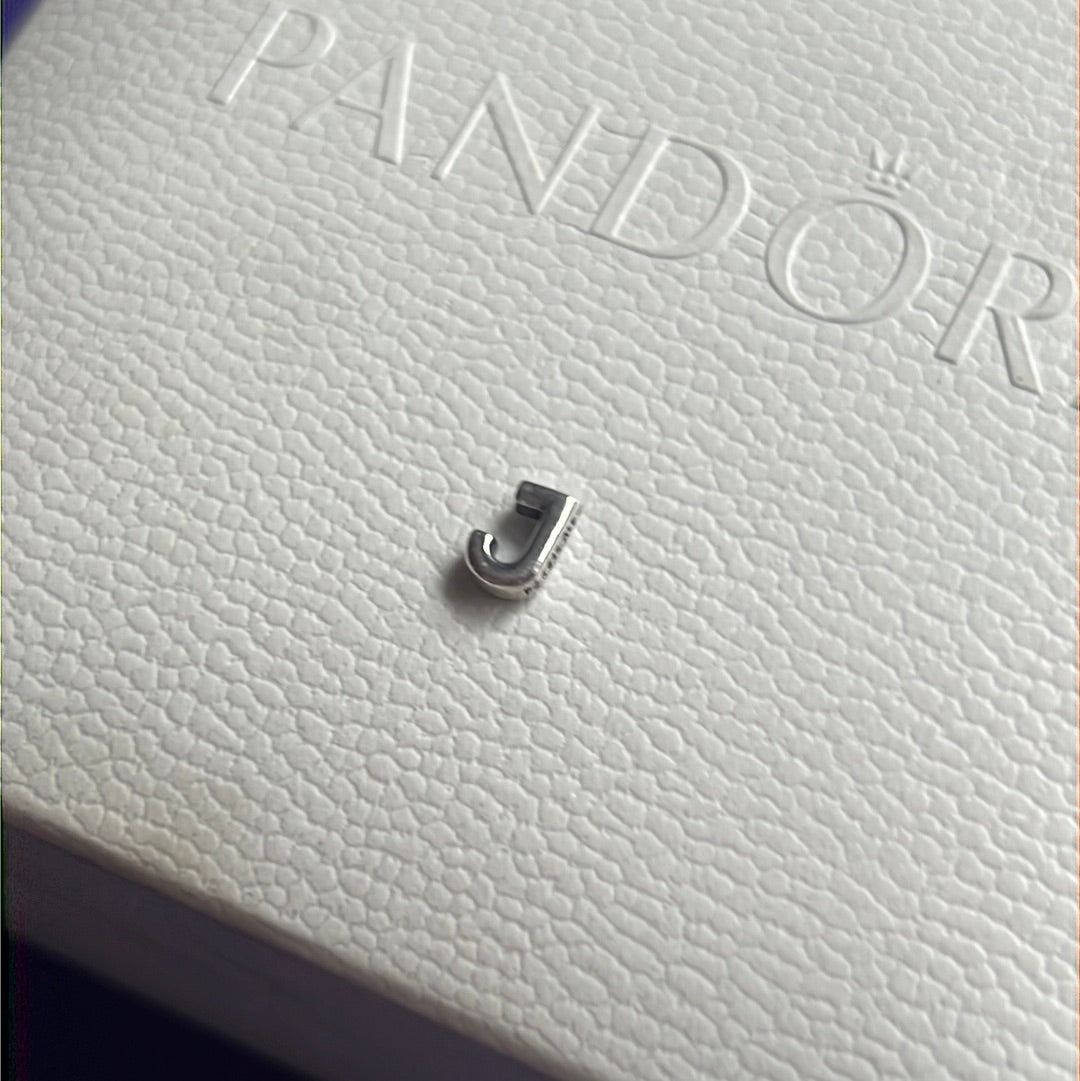 Genuine Pandora Letter J With Hearts Petite Charm