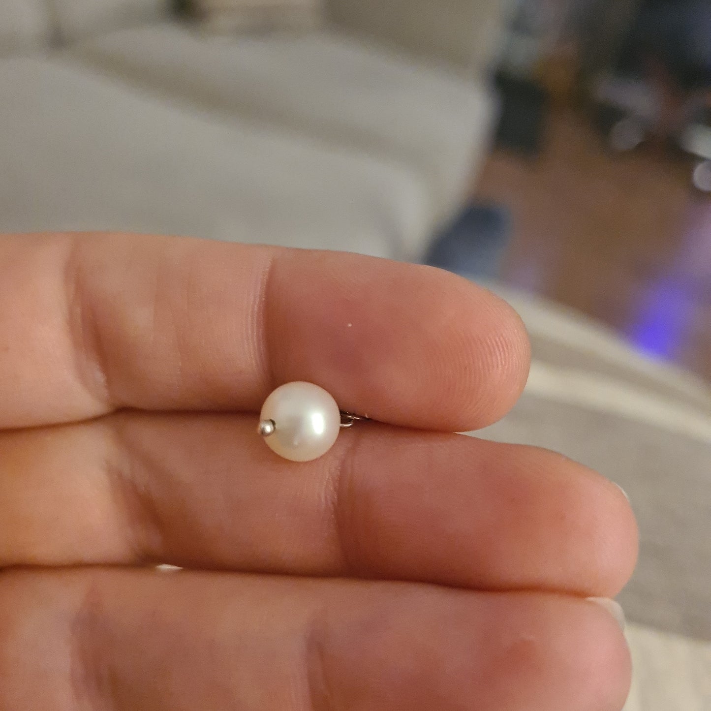Genuine Pandora Flower Pendant with White Pearl