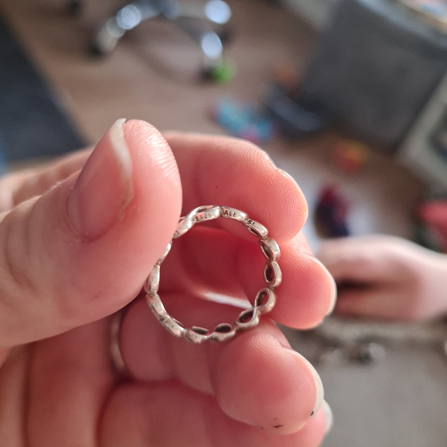 Genuine Pandora Infinity Band Silver Ring in Sizes..