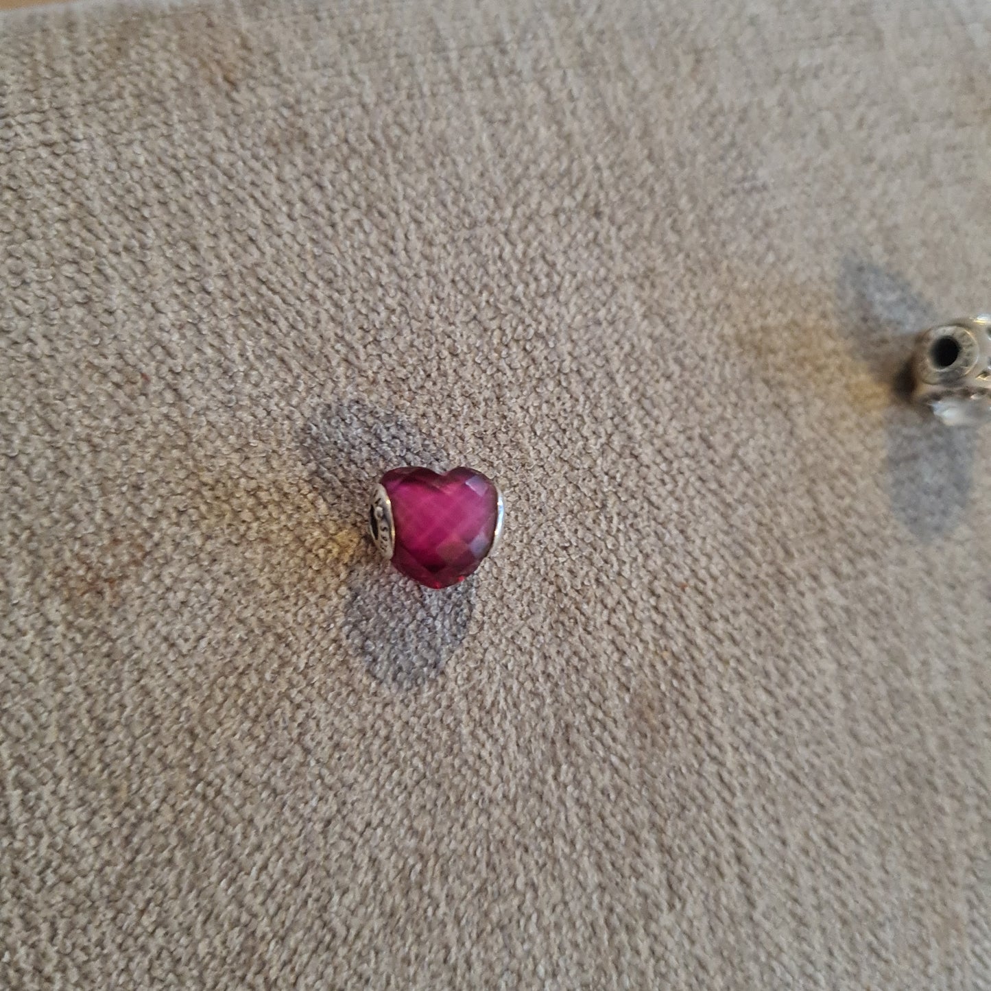 Genuine Pandora Essence Love Fuscia Red Charm Glass Heart