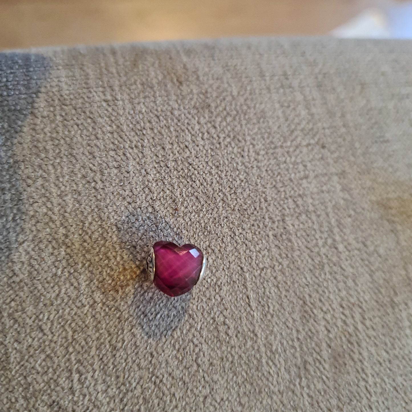 Genuine Pandora Essence Love Fuscia Red Charm Glass Heart