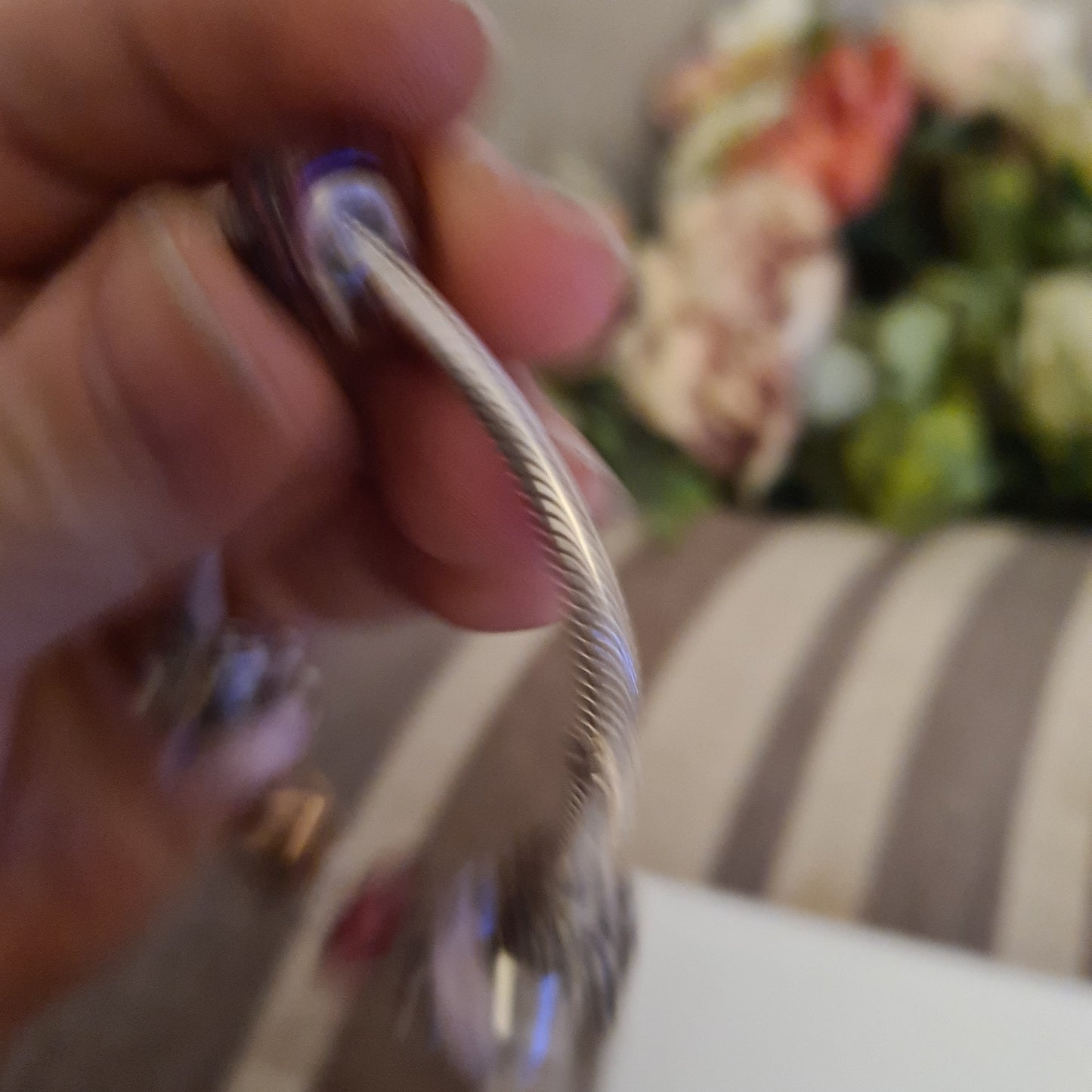 Genuine Pandora Small Wave Bumpy Pink Sparkle Murano Charm