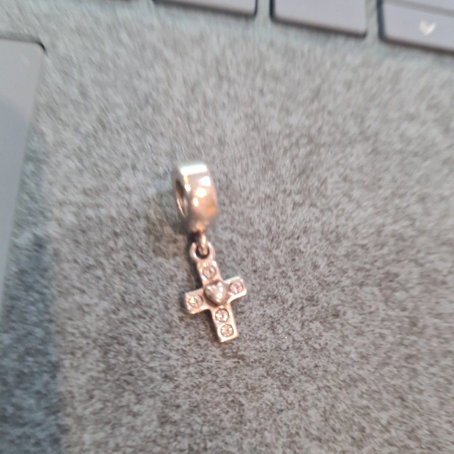 Genuine Pandora Clear Stone Cross Christening Charm Christmas Faith Religion