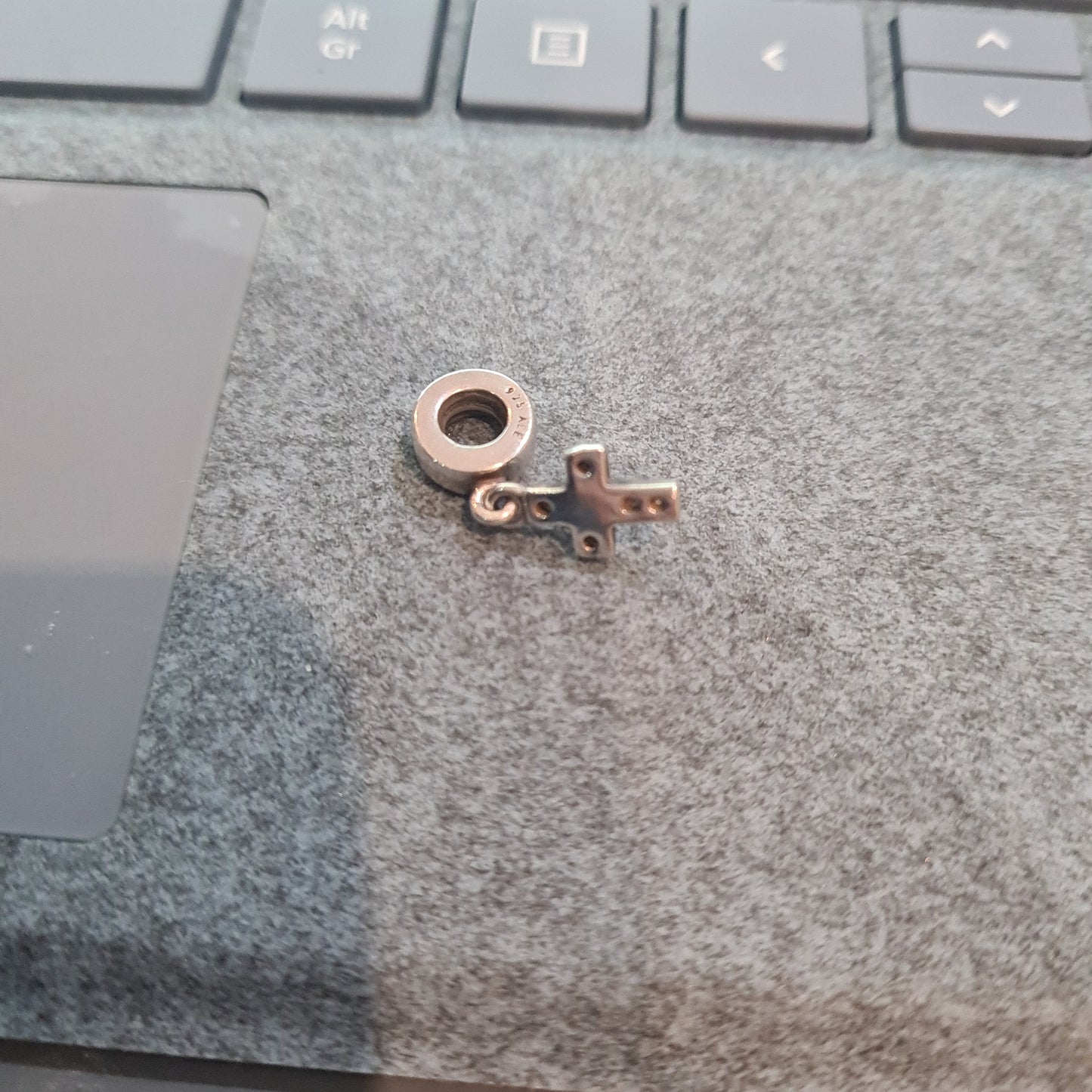 Genuine Pandora Clear Stone Cross Christening Charm Christmas Faith Religion