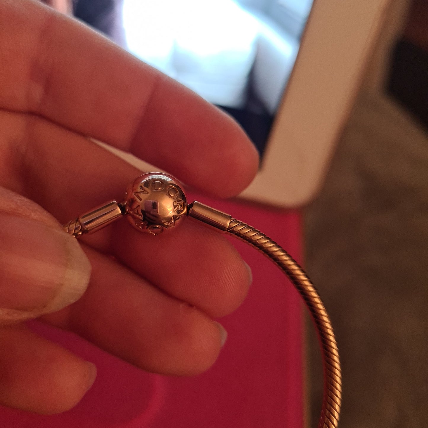 Genuine Pandora Rose Gold Smooth Snake Chain 18cm New Style