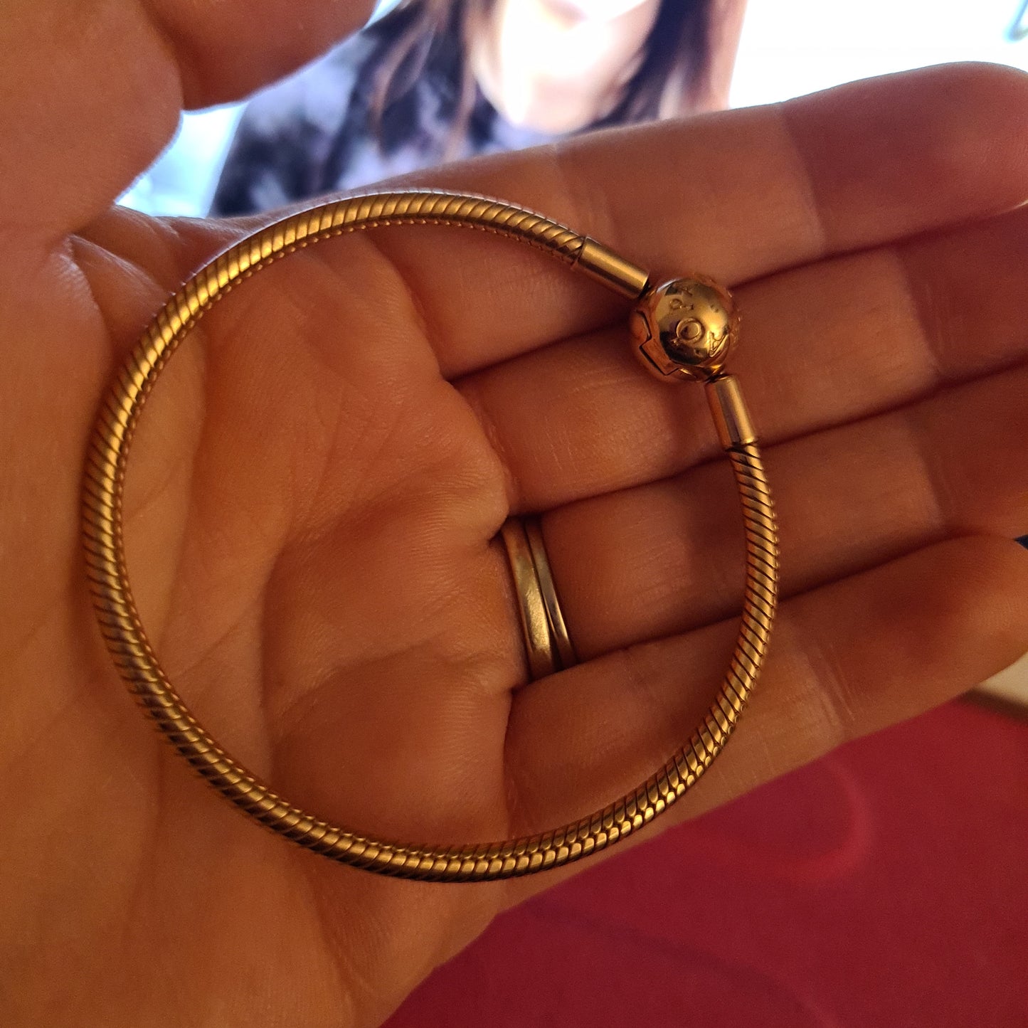 Genuine Pandora Rose Gold Smooth Snake Chain 19cm New Style