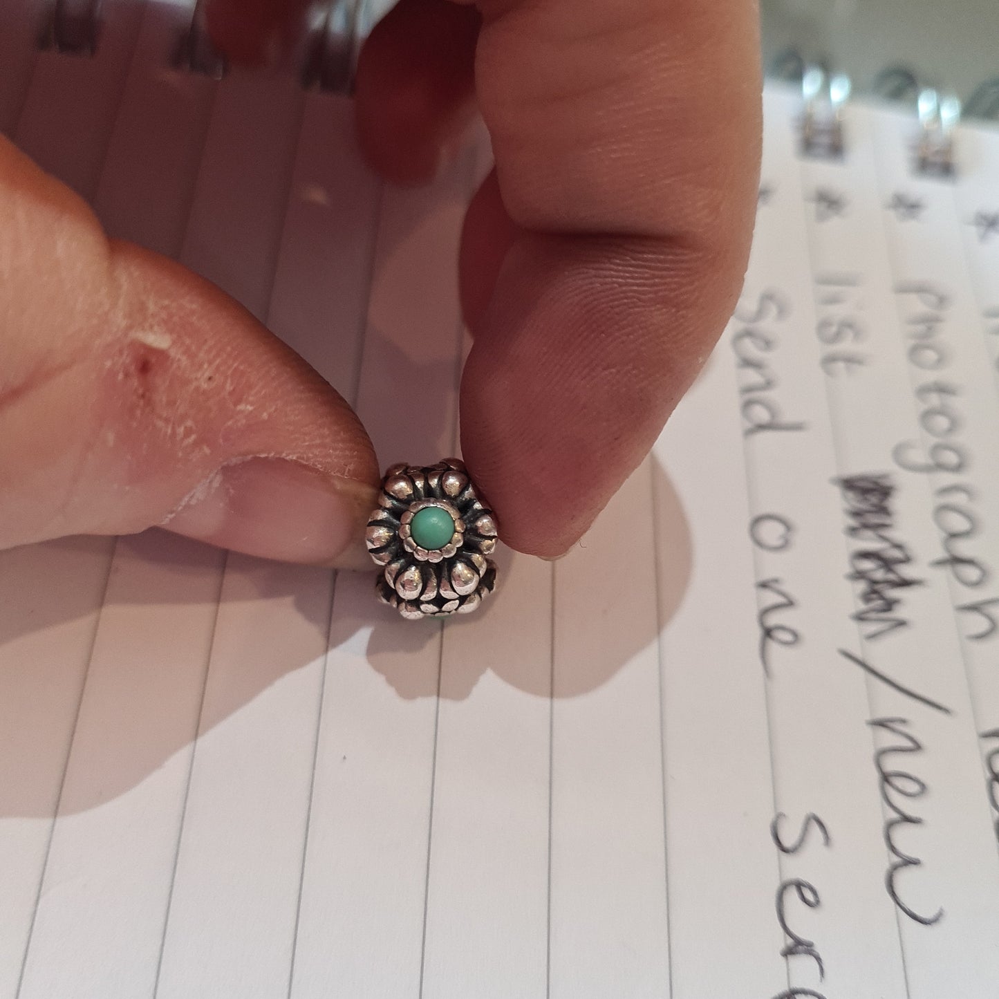 Genuine Pandora Turquoise Birthday Bloom Charm HTF