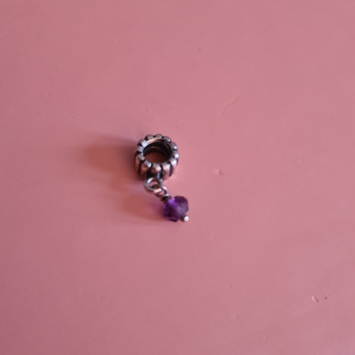 General Pandora Amythyst Purple February Birthstone Droplet Dangle Charm