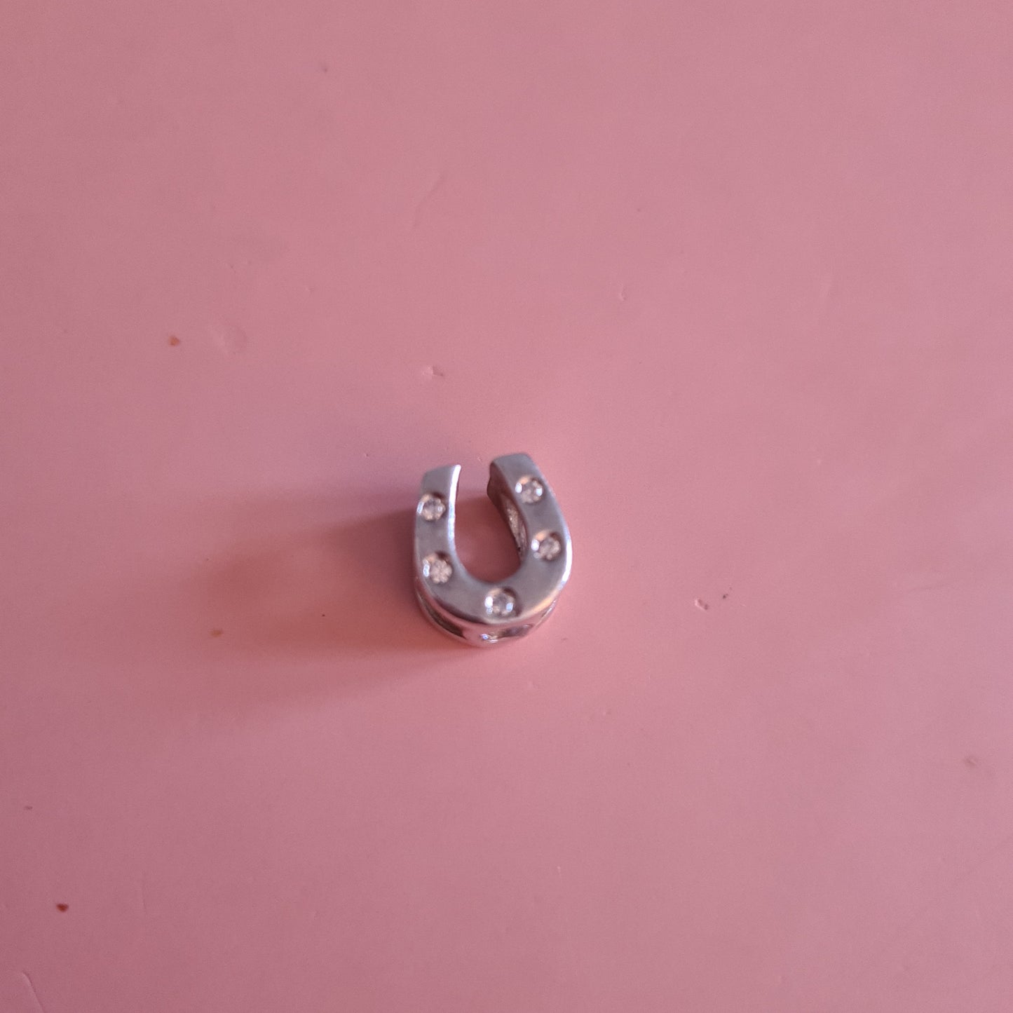 Genuine Chamilia Cz Clear Stone Horseshoe Good Luck Equestrian Charm