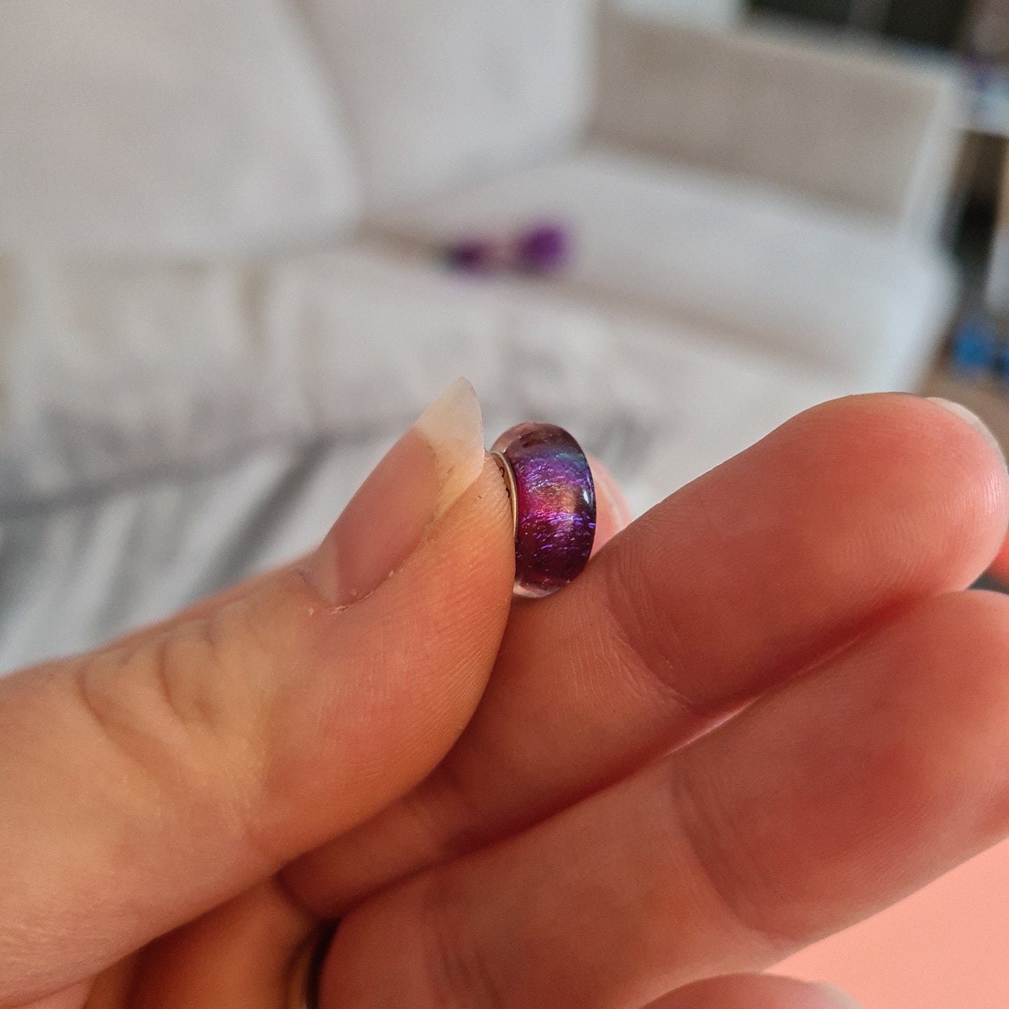 Genuine Chamilia Rainbow Sparkle Foil Murano Glass Charm