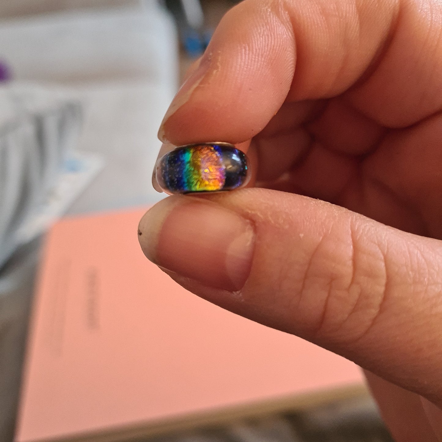 Genuine Chamilia Rainbow Shine Foil Beautiful Irresdecent Glass Charm