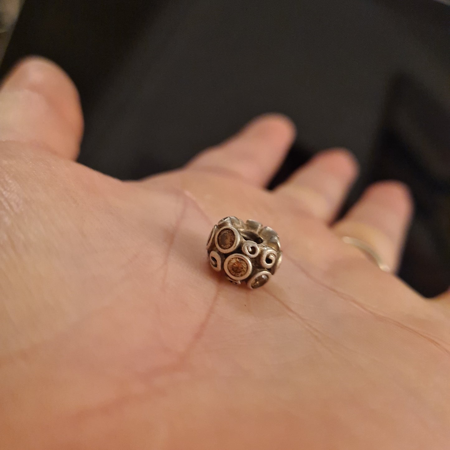 Genuine Pandora Path Charm Golden Brown CZ