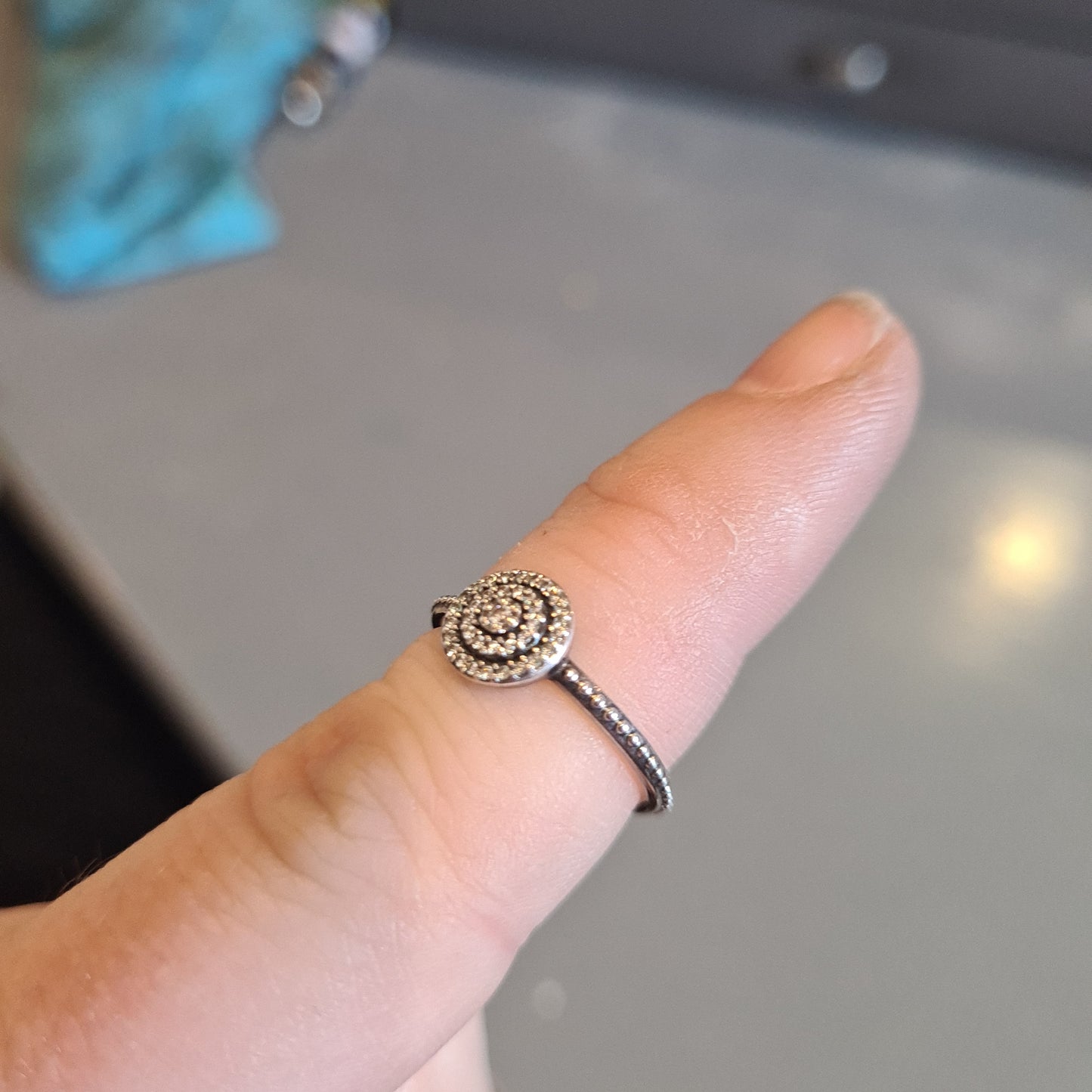 Genuine Pandora Pave Sparkle Circle Ring Size 50