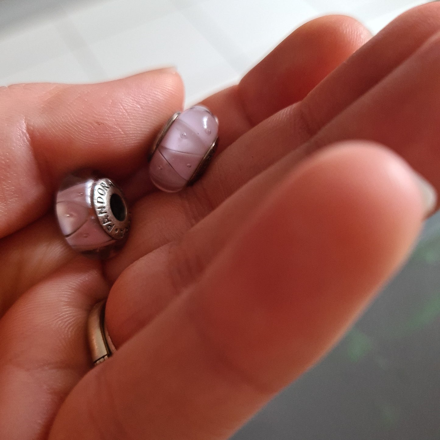 Genuine Pandora Pink Triangle Bubble Murano Sold ONE