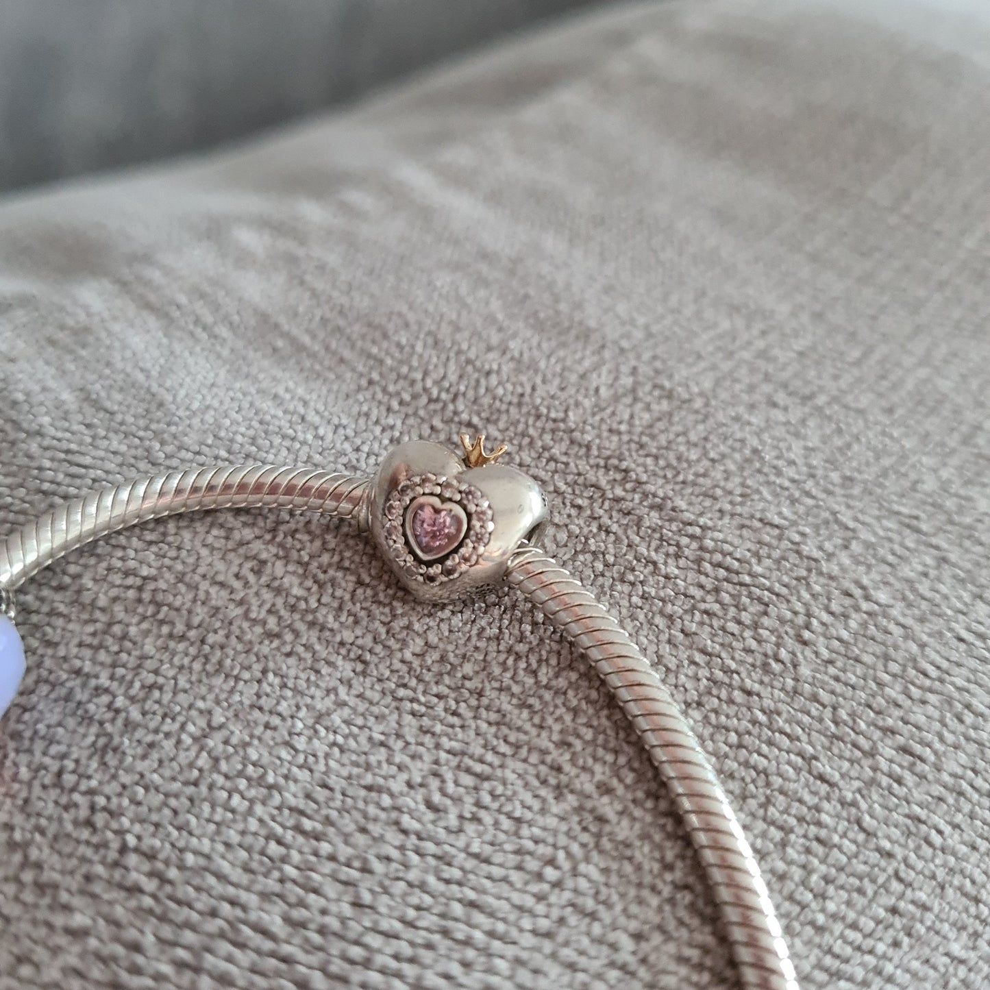 Genuine Pandora Two Tone Princess Heart with Gold crown