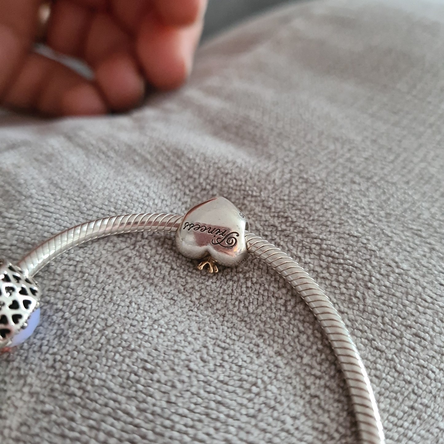 Genuine Pandora Two Tone Princess Heart with Gold crown