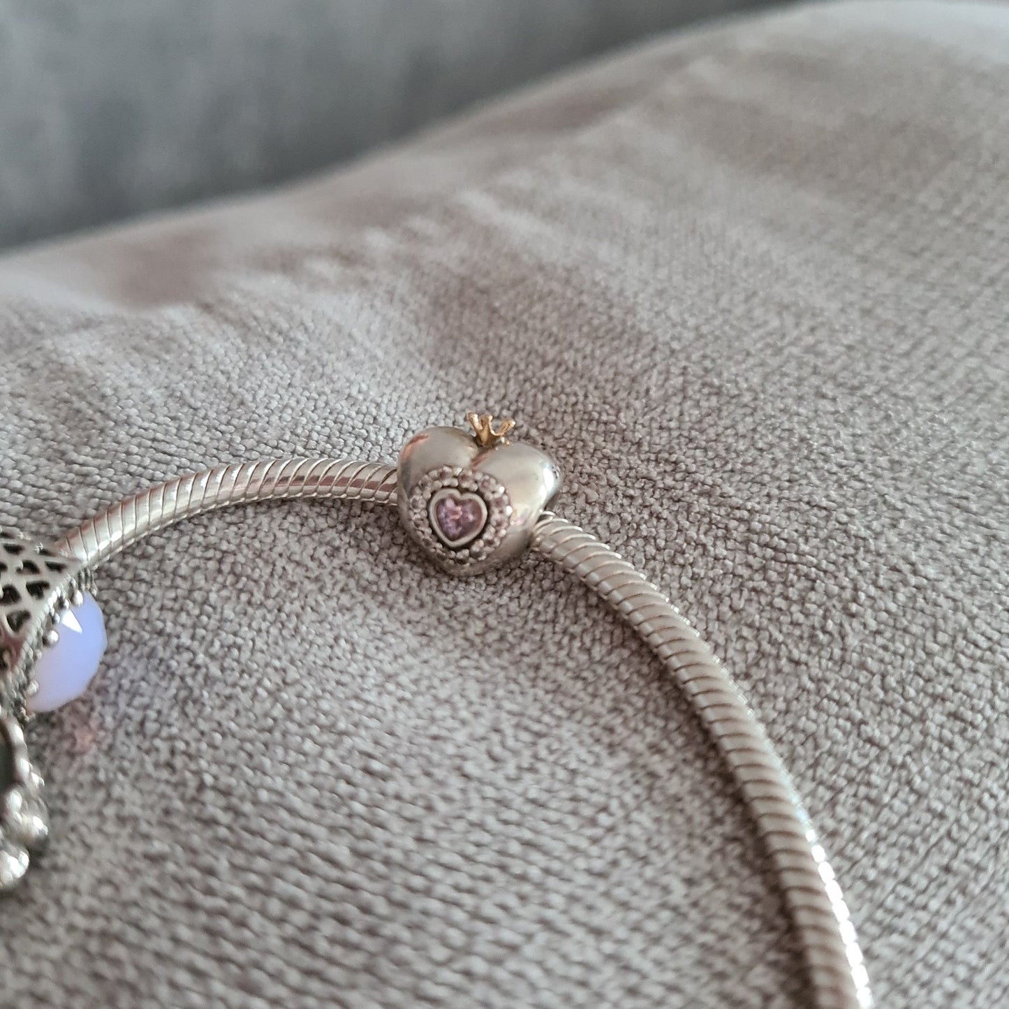 Genuine Pandora Two Tone Princess Heart with Gold crown